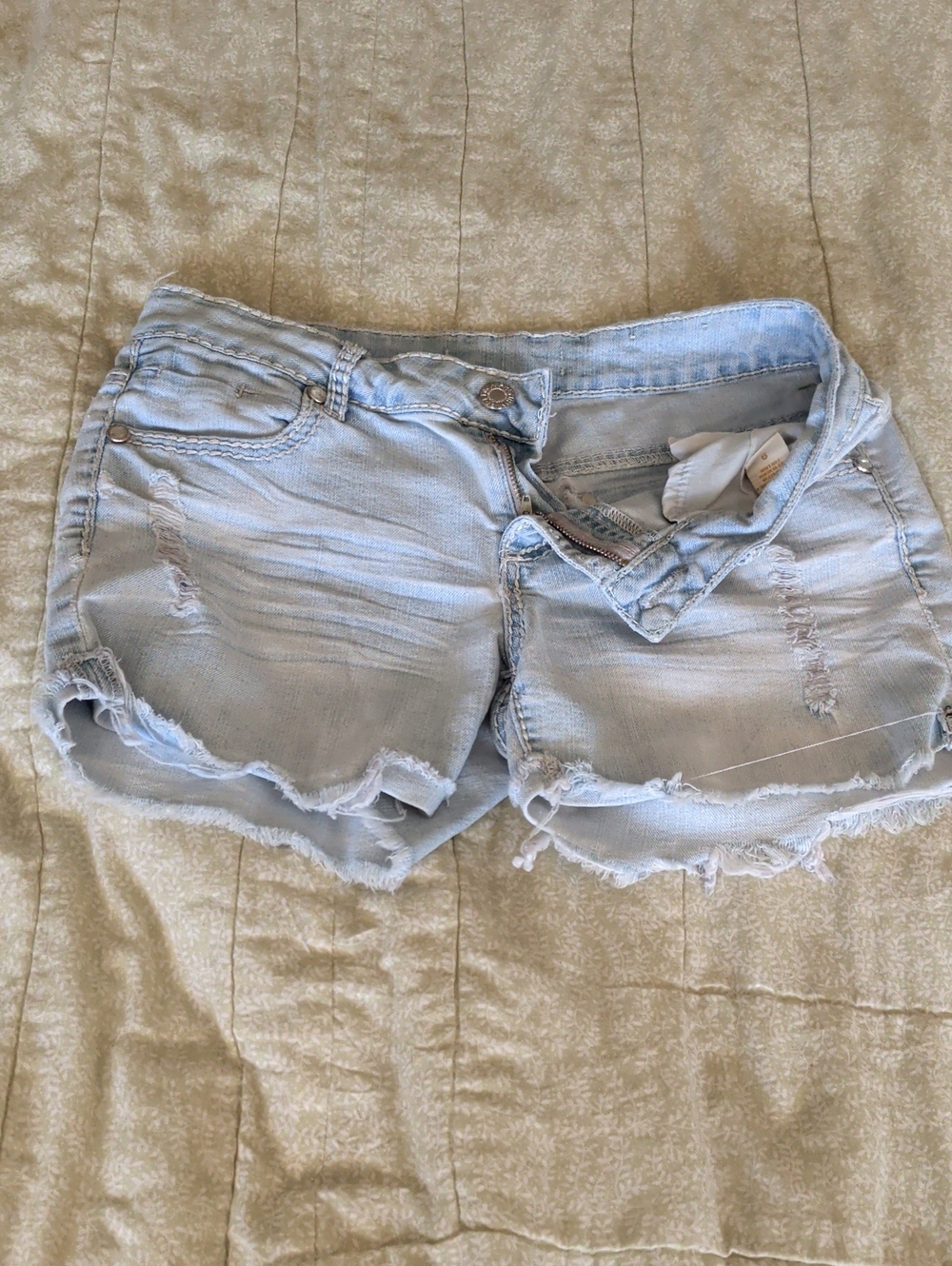 Almost Famous Light Blue Distressed Denim Cutoff Shorts